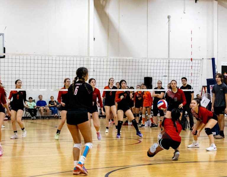 Sports 10 Volleyball Player Digs A Ball